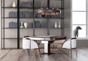 新中式棋牌室、麻将桌