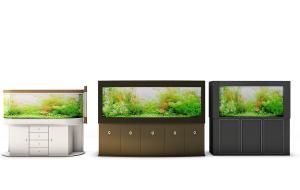 三款柜式带水草的鱼缸组合