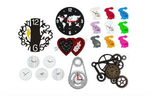 现代时尚彩色齿轮、兔子造型挂钟