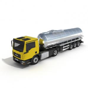 平头油罐车3d模型 平头油罐车