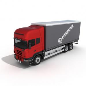 平头箱式车3d模型 平头箱式车