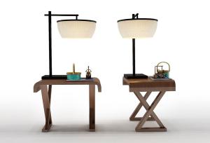 新中式黑色支架床头台灯