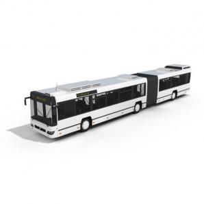 白色双节加长公交车