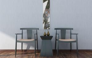 新中式扶手椅子、边几组合