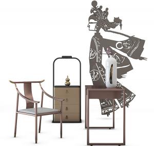 新中式椅子、边几组合