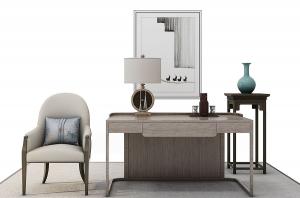 新中式布艺椅子、案几、休闲椅组合