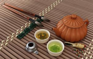 中式南瓜造型茶壶、茶杯、茶叶茶漏组合