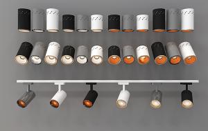 现代裸露明装射灯、轨道射灯