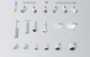 现代白色单头、双头、多头轨道射灯