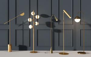 现代轻奢金属支架落地灯