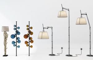 现代彩色玻璃灯罩落地灯