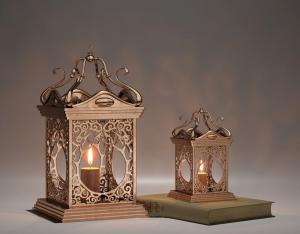 欧式金属铁艺雕花方形落地灯、台灯