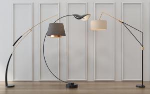 现代垂吊弯曲造型落地灯