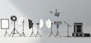 现代摄影落地灯、摄影器材