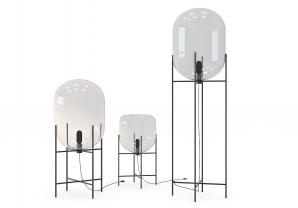 现代黑色金属灯架球形落地灯