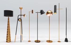 现代金属支架金属灯罩落地灯