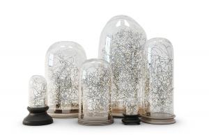 现代玻璃罩金属网落地灯