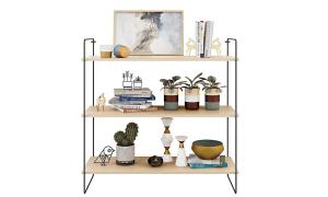 搁板展示装饰品、花盆植物、书籍摆件跟踪误差率