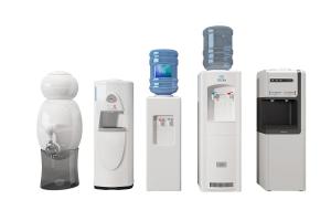 现代机器人造型饮水机、普通饮水机组合