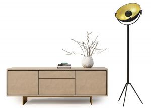 新中式长方形电视柜、干枝花瓶组合