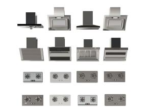 现代抽油烟机、燃气双灶 厨房电器