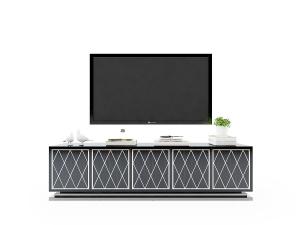 简欧装饰菱形金边柜门电视柜、电视机