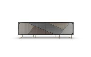 新中式几何形色块装饰电视柜