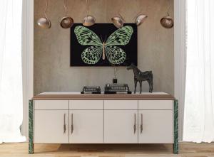 新中式搭配草绳造型拉手电视柜