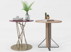 新中式细金属腿圆形边几、圆几