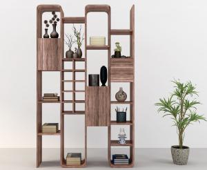 中式实木装饰工艺书架