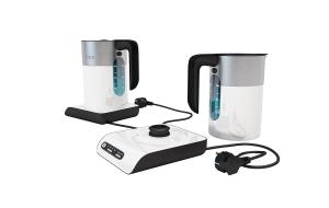 现代镶嵌刻度玻璃电热水壶厨房电器