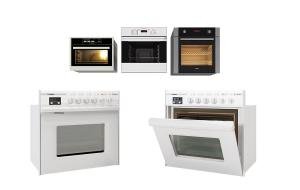 现代嵌入式白色烤箱、微波炉