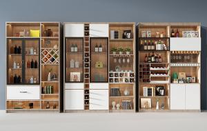 北欧玻璃柜门、方形酒格酒柜