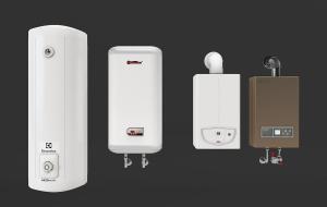 现代圆柱形电热水器、燃气热水器