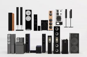 现代高低大小不同的音响组合