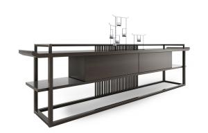 新中式带栅格装饰的端景台 条案