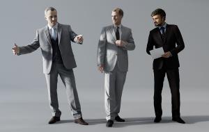 穿西装聊天的三个男人 人物