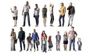 男人、女人、小孩儿童人群 人物3d模型 男人、女人、小孩儿童人群 人物