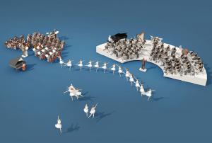 剧院舞台演奏乐队、弹钢琴、跳芭蕾的人群 人物3d模型 剧院舞台演奏乐队、弹钢琴、跳芭蕾的人群 人物