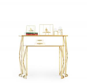 现代轻奢金属雕花支架边几、案几