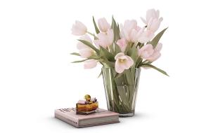 粉红色郁金香花瓶花卉