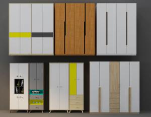 现代简约四扇门衣柜组合