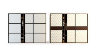 现代带有菱形花纹推拉门的衣柜