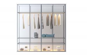 现代卧式透明玻璃柜门衣柜