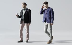 喝茶聊天、摸头思考的男人 人物3d模型 喝茶聊天、摸头思考的男人 人物