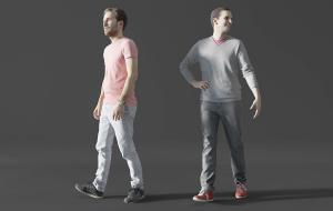 边走边说笑的男人 人物3d模型 边走边说笑的男人 人物