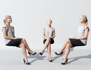 坐着联想的女人 人物3d模型 坐着联想的女人 人物