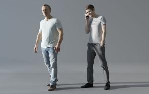 站着打电话、思考的男人 人物3d模型 站着打电话、思考的男人 人物