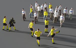 裁判、两队足球队员 多人人物3d模型 裁判、两队足球队员 多人人物