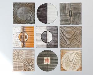 复古金属纹理墙饰、挂件组合